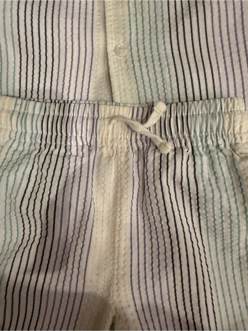 Kith Kids White Striped Shorts Set with Light Blue Accents - Picture 5 of 8